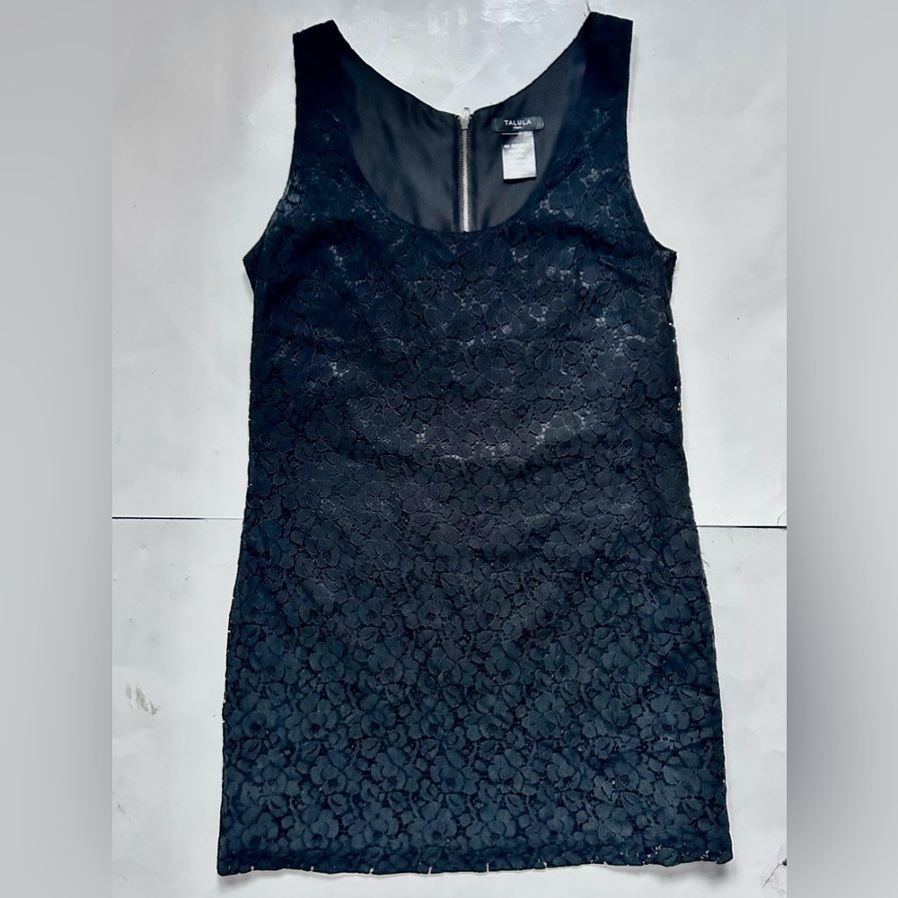 ARITZIA talula black lace dress mini size 4 shirt dress back exposed zipper